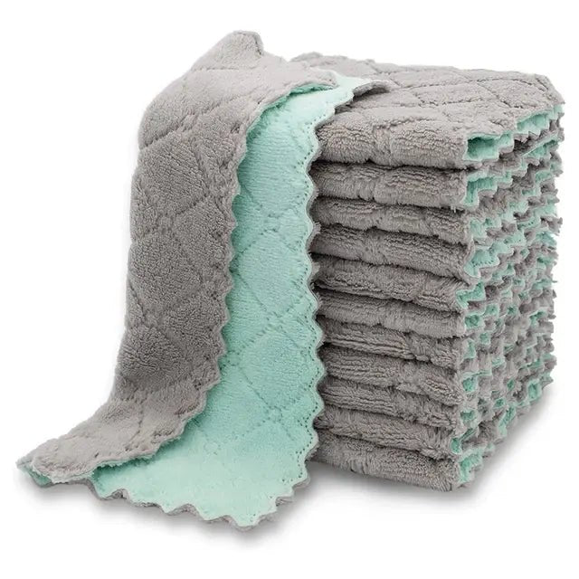 10 Pieces Super Absorbent Velvet Kitchen Dish Towel - Musttbuy