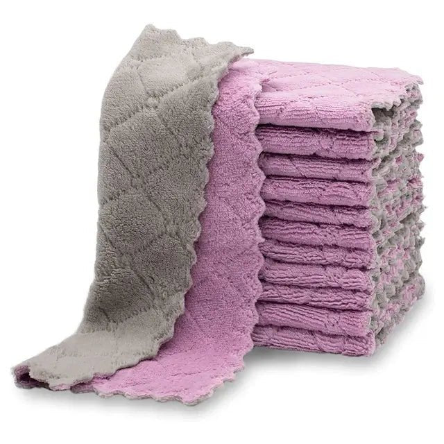 10 Pieces Super Absorbent Velvet Kitchen Dish Towel - Musttbuy