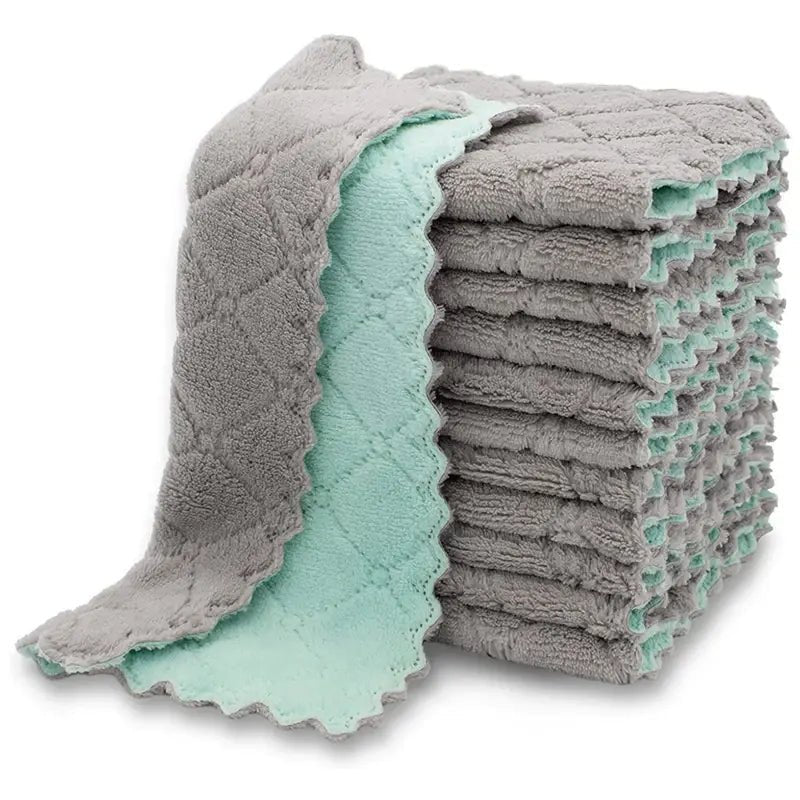 10 Pieces Super Absorbent Velvet Kitchen Dish Towel - Musttbuy