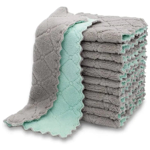 10 Pieces Super Absorbent Velvet Kitchen Dish Towel - Musttbuy