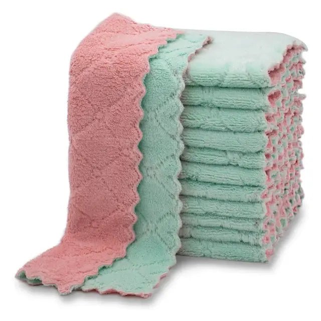 10 Pieces Super Absorbent Velvet Kitchen Dish Towel - Musttbuy