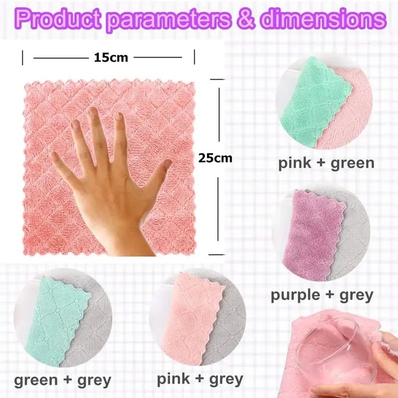 10 Pieces Super Absorbent Velvet Kitchen Dish Towel - Musttbuy