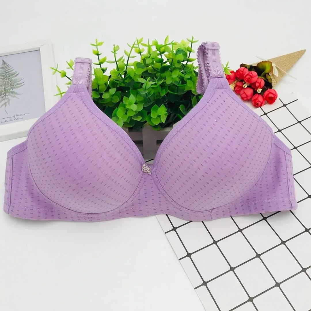 6 Pieces Large Cotton Steel Rimless Bra - Musttbuy