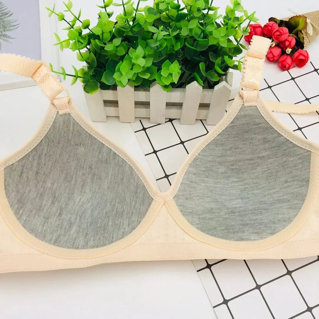 6 Pieces Large Cotton Steel Rimless Bra - Musttbuy