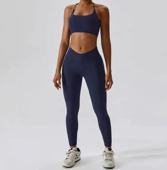 Back Striped Design Sports Yoga Suit - Musttbuy