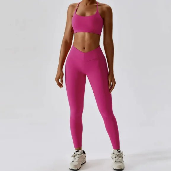 Back Striped Design Sports Yoga Suit - Musttbuy