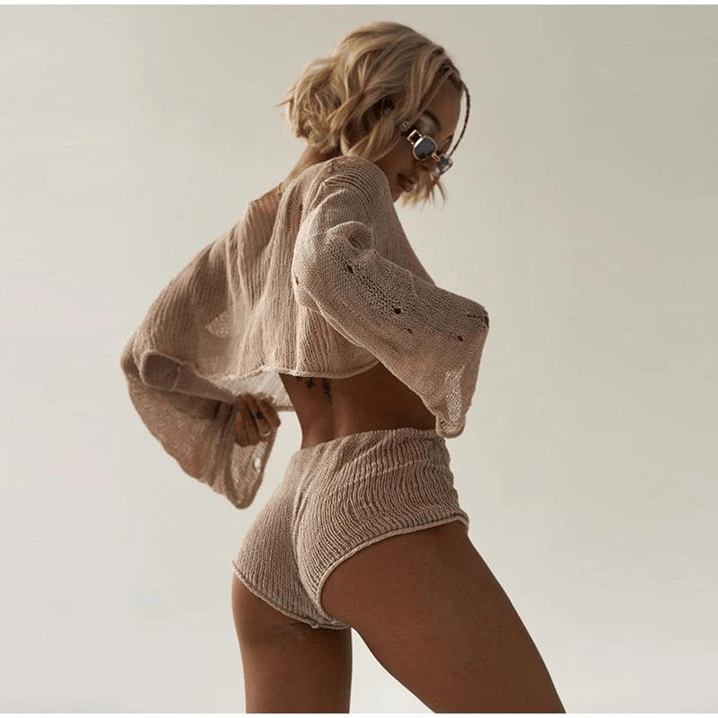 Beach Crop Top and Shorts Set - Musttbuy