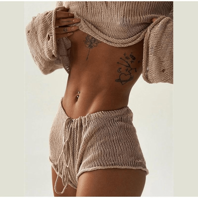 Beach Crop Top and Shorts Set - Musttbuy