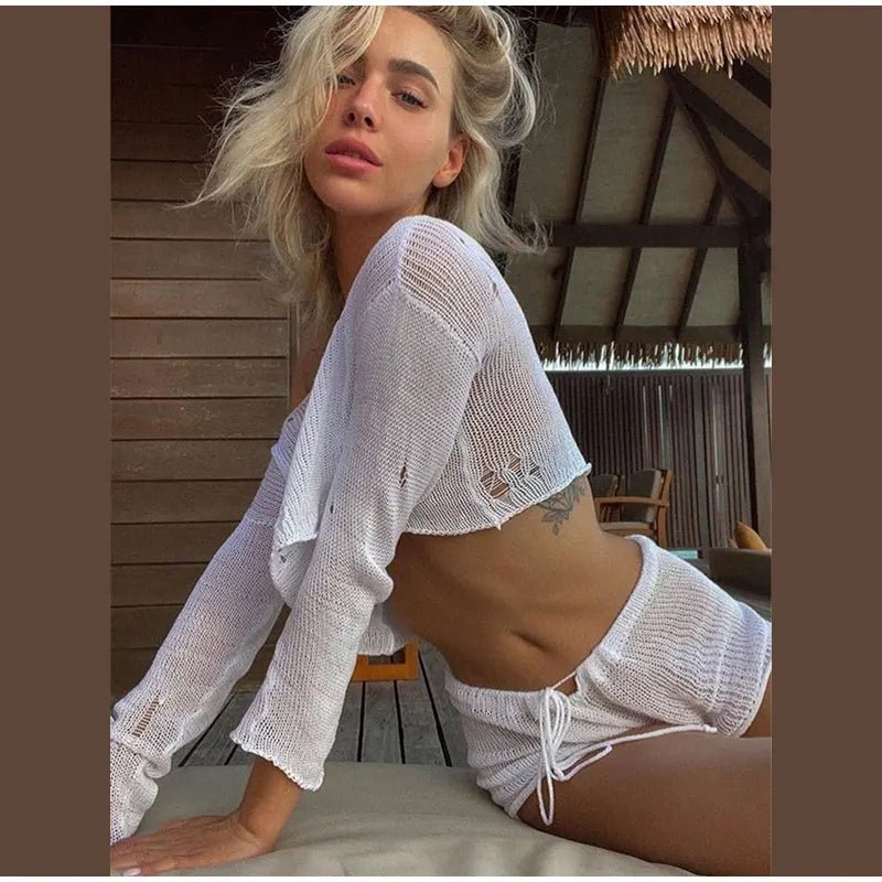 Beach Crop Top and Shorts Set - Musttbuy