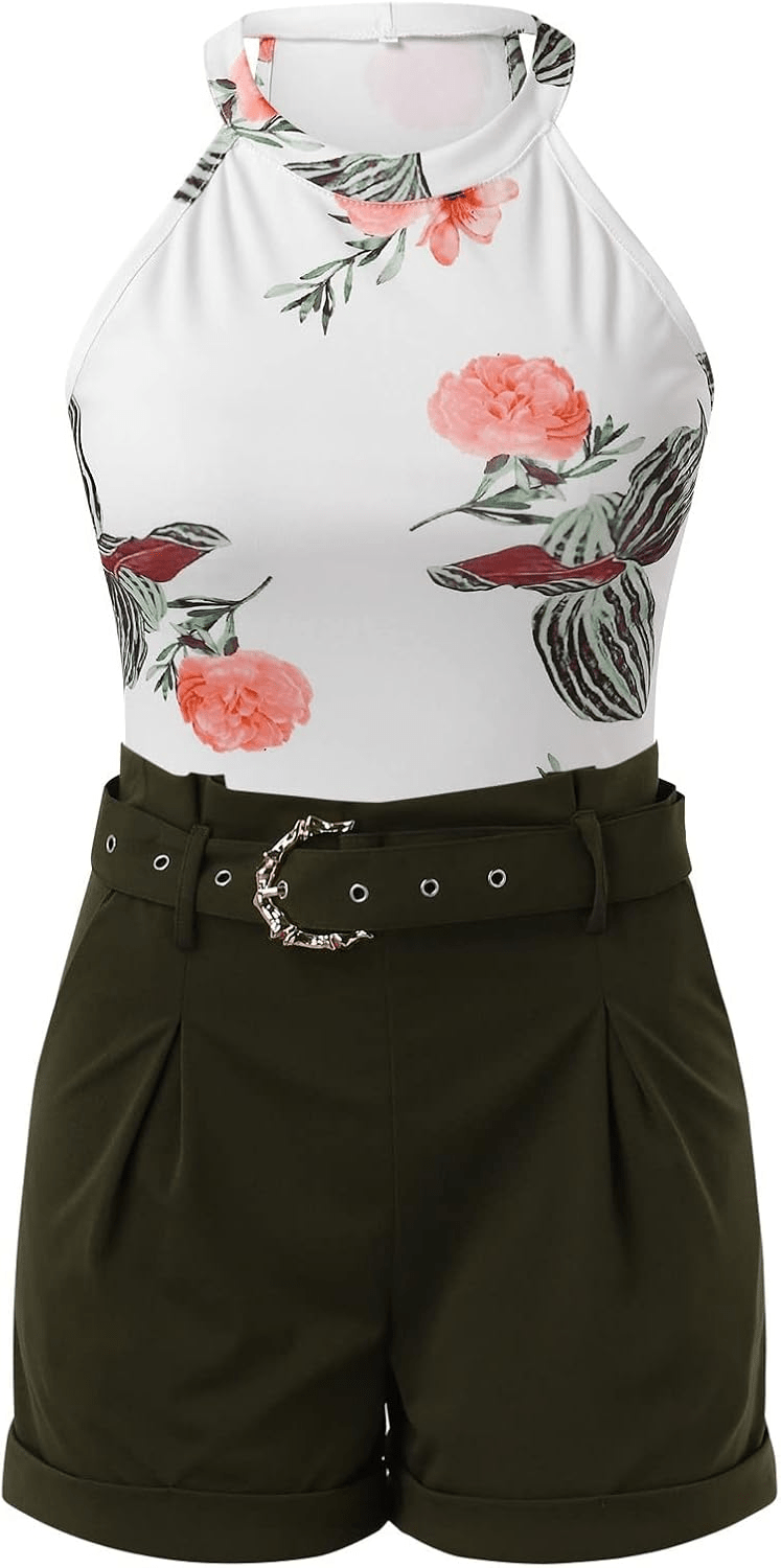Beach Suit Slim Short Top Shorts Print Casual - Musttbuy