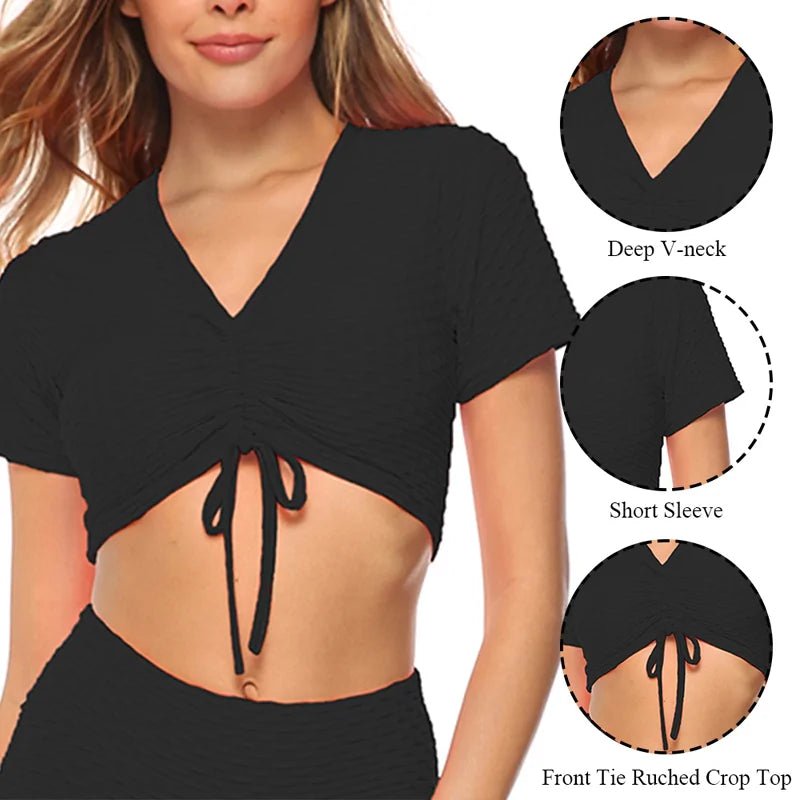 Breathable Yoga Short and Sleeve Sports Top - Musttbuy
