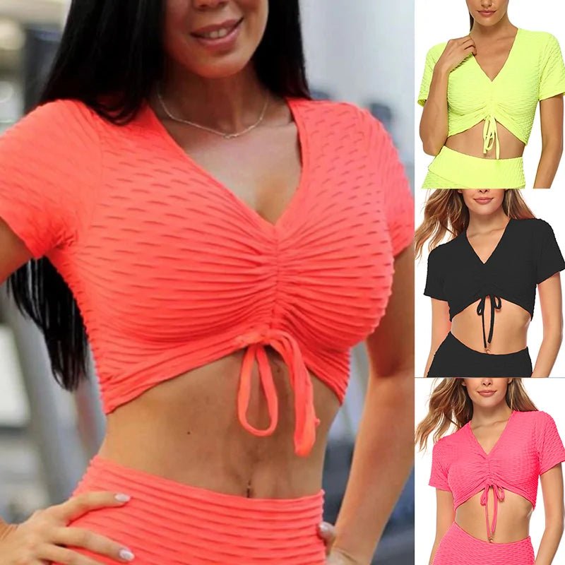 Breathable Yoga Short and Sleeve Sports Top - Musttbuy