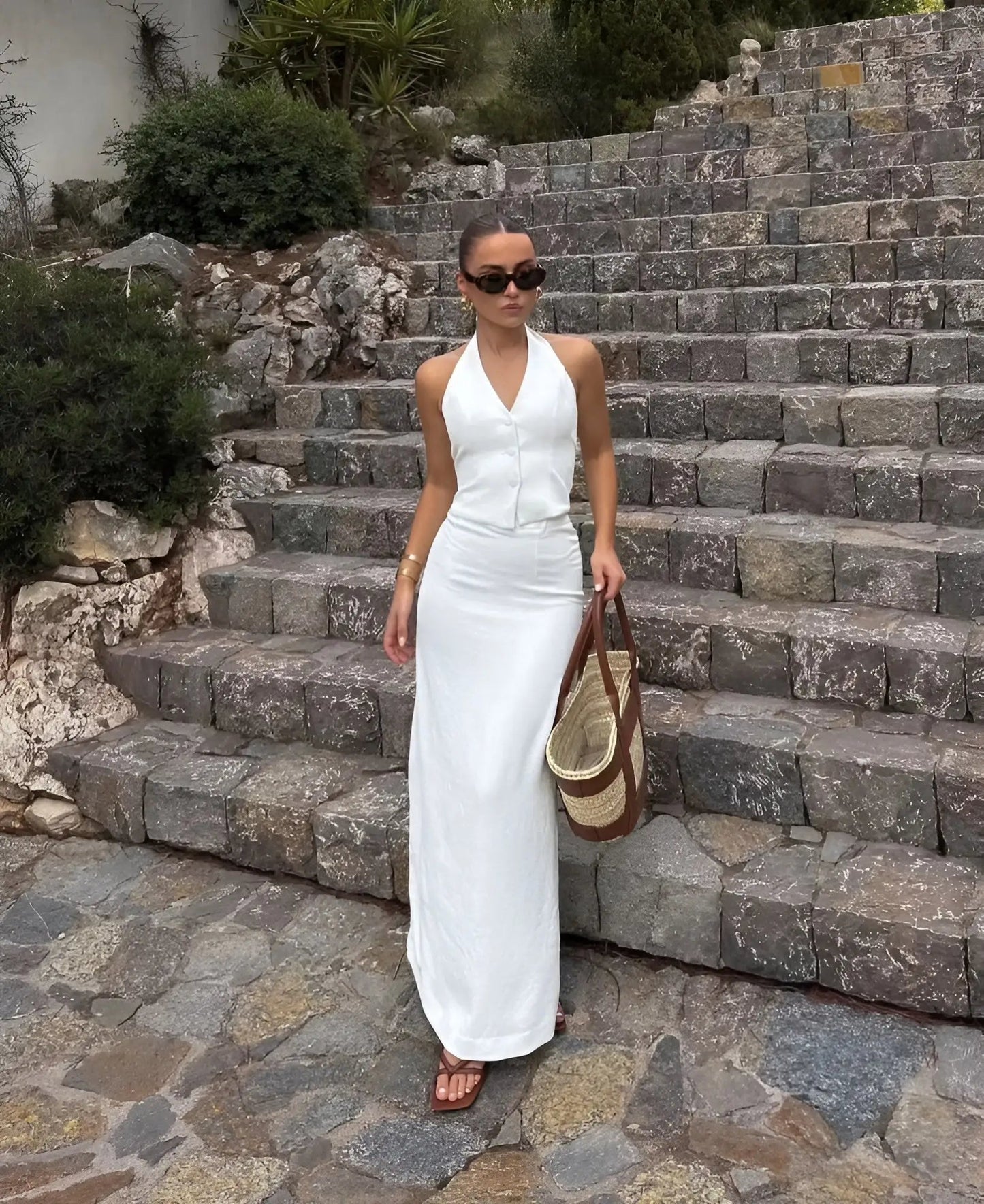 Chic Halter Tops And Slit Skirts - Musttbuy