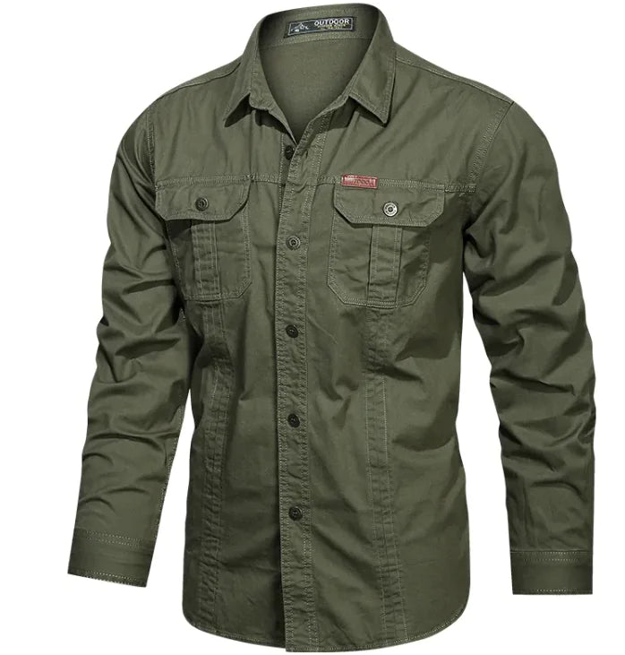 Classic Men's Cotton Long Sleeve Shirt - Musttbuy