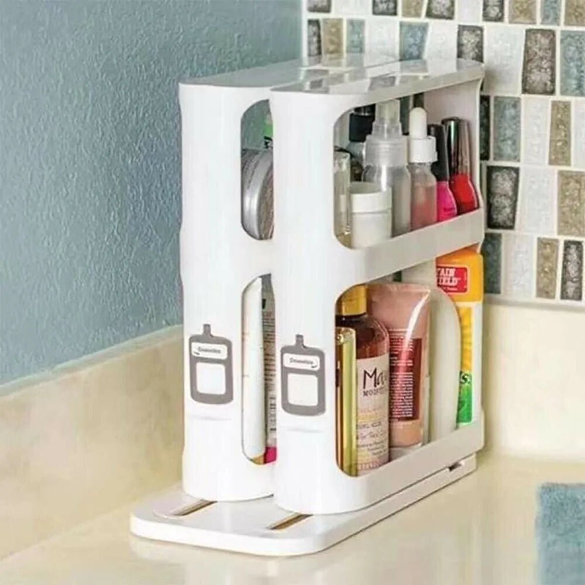 Double Layer Rotating Kitchen Spice Organizer Rack - Musttbuy