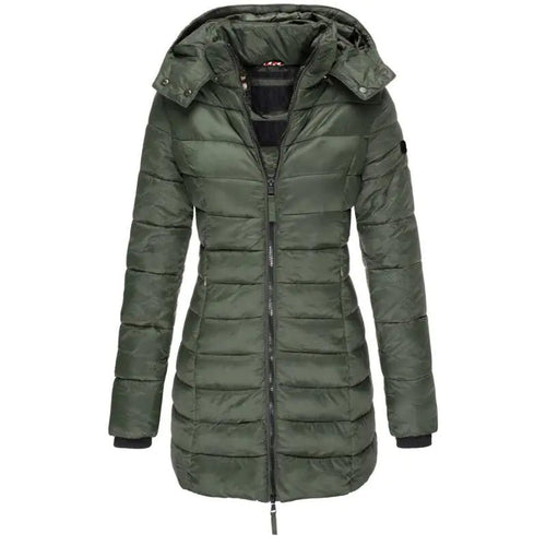 Down Jacket With Hood And Zip - Musttbuy
