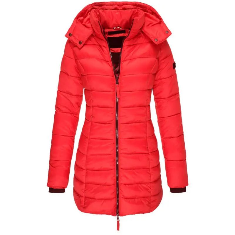 Down Jacket With Hood And Zip - Musttbuy
