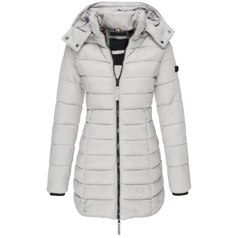 Down Jacket With Hood And Zip - Musttbuy