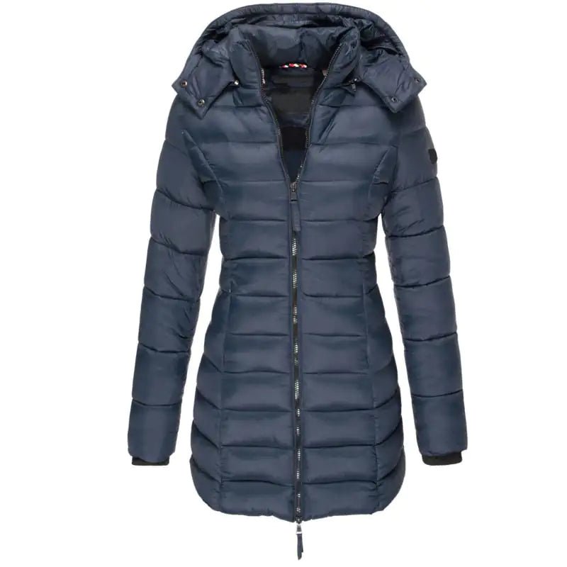 Down Jacket With Hood And Zip - Musttbuy