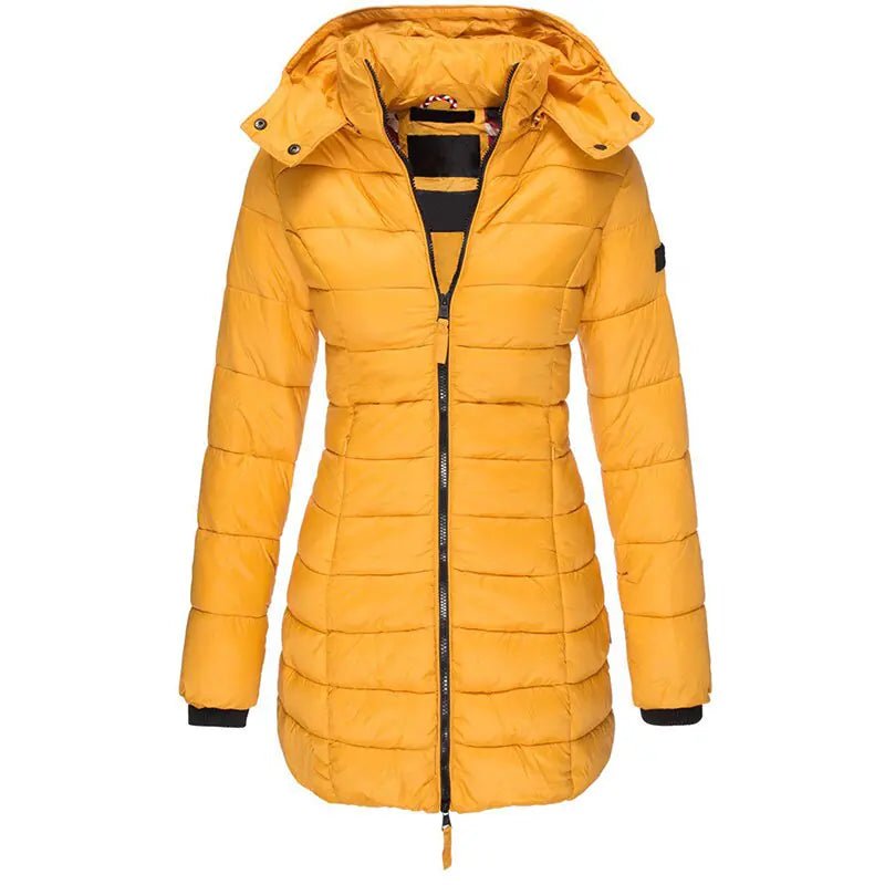 Down Jacket With Hood And Zip - Musttbuy