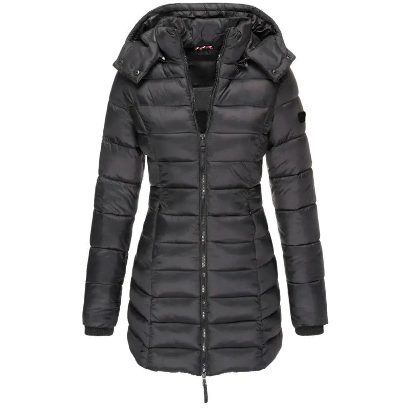 Down Jacket With Hood And Zip - Musttbuy