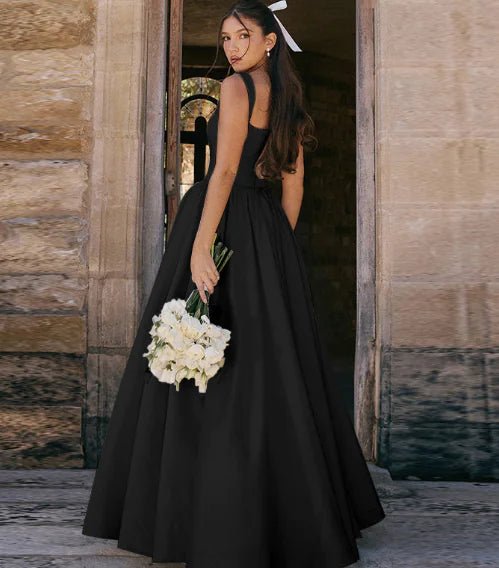 Elegant Slim - Fit Solid Dress - Musttbuy