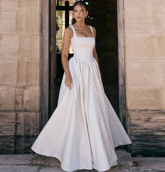 Elegant Slim - Fit Solid Dress - Musttbuy