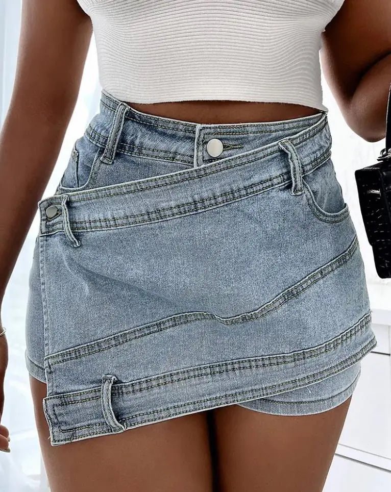 Ella Wrap Denim Skirt - Musttbuy