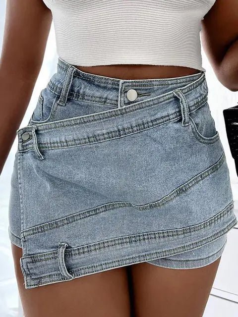 Ella Wrap Denim Skirt - Musttbuy