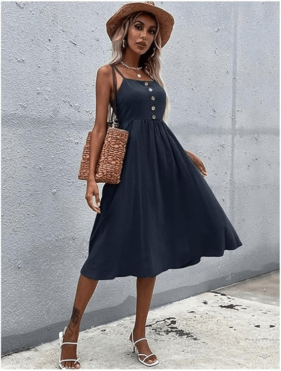 Elowen Button Linen Dress - Musttbuy