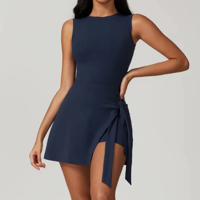 Faux Two - Piece Fitness Dress - Musttbuy
