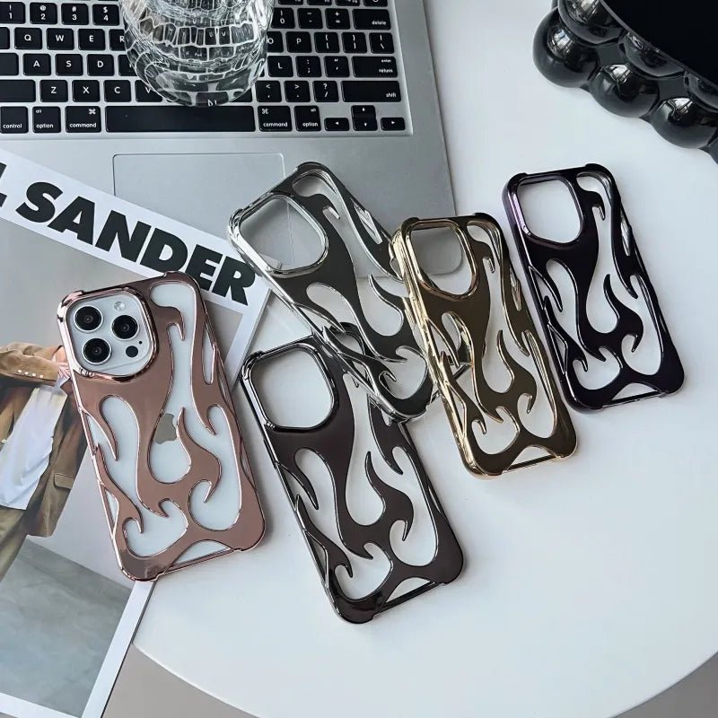 Flame Pattern Electroplated Soft Phone Case - Musttbuy