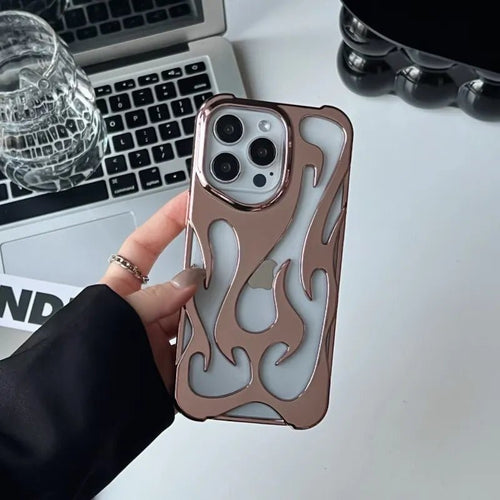Flame Pattern Electroplated Soft Phone Case - Musttbuy