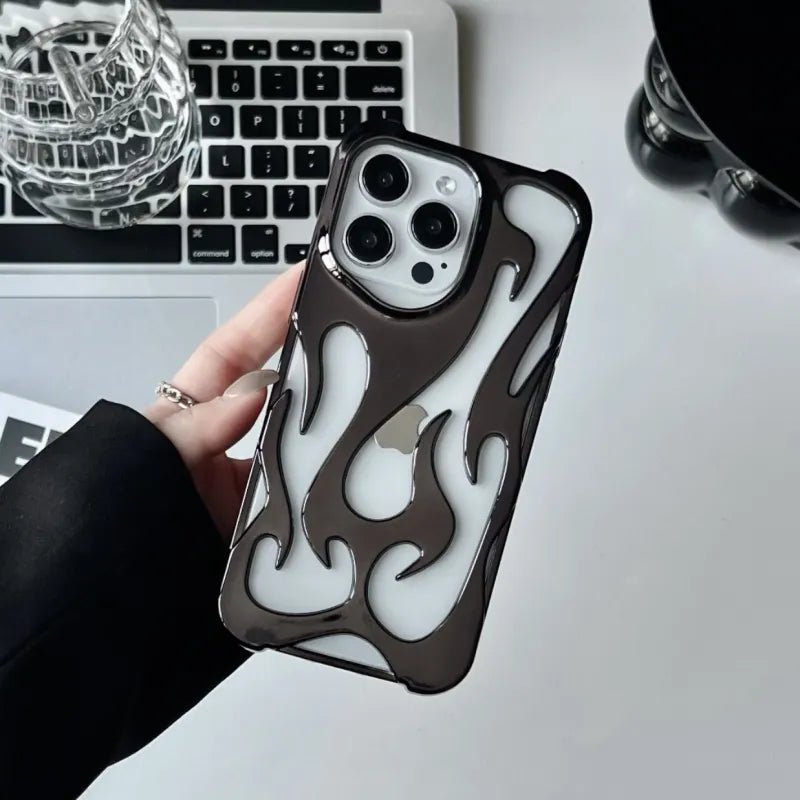 Flame Pattern Electroplated Soft Phone Case - Musttbuy