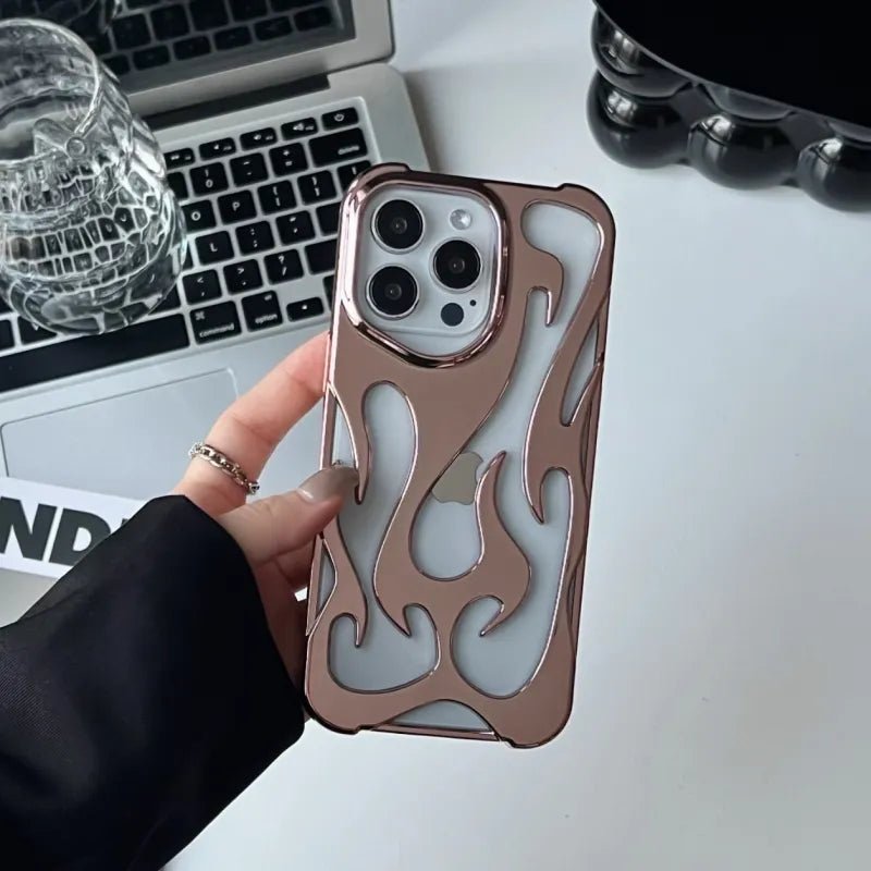 Flame Pattern Electroplated Soft Phone Case - Musttbuy