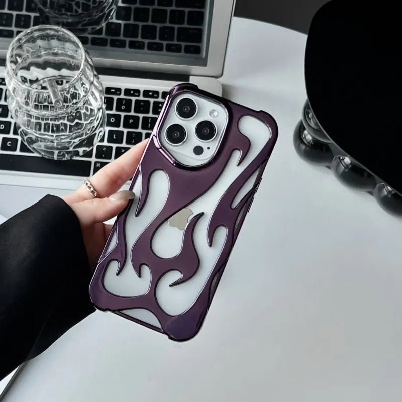 Flame Pattern Electroplated Soft Phone Case - Musttbuy