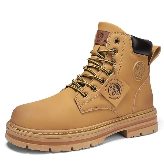 High Top Boots Men's Leather Shoes - Musttbuy