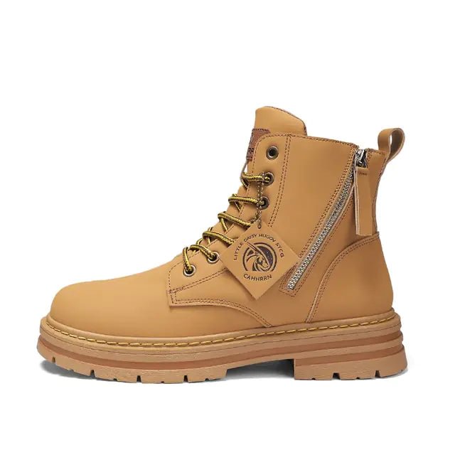High Top Boots Men's Leather Shoes - Musttbuy