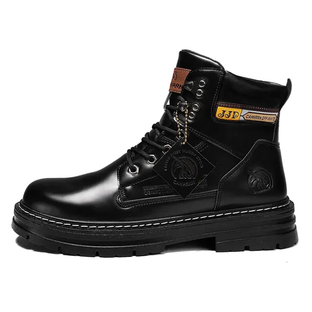 High Top Boots Men's Leather Shoes - Musttbuy