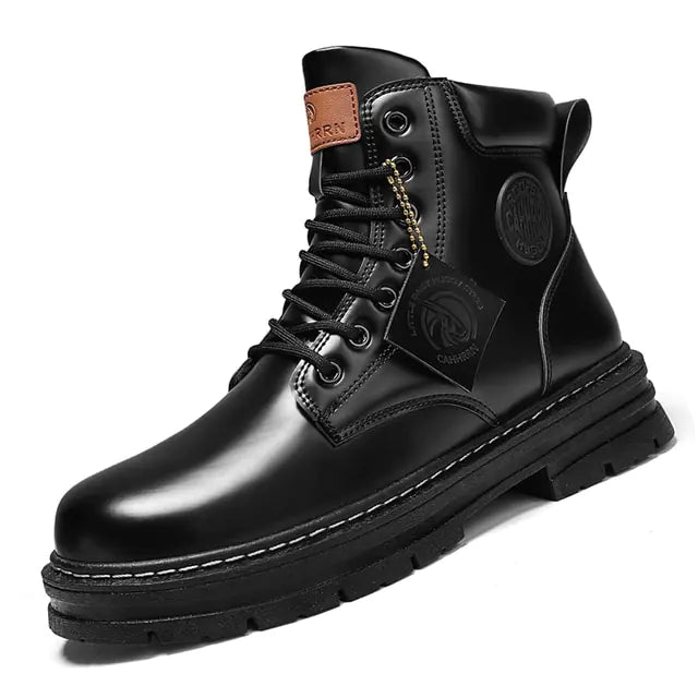 High Top Boots Men's Leather Shoes - Musttbuy