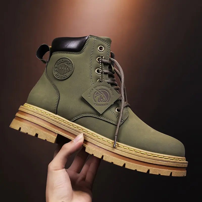 High Top Boots Men's Leather Shoes - Musttbuy