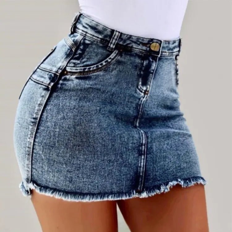 Jaya Fray Denim Skirt - Musttbuy