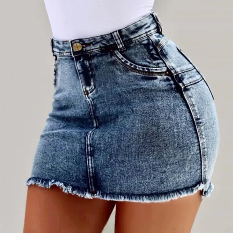 Jaya Fray Denim Skirt - Musttbuy