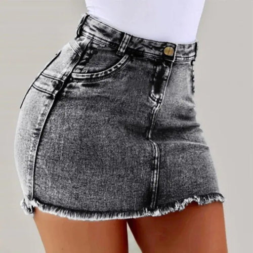 Jaya Fray Denim Skirt - Musttbuy