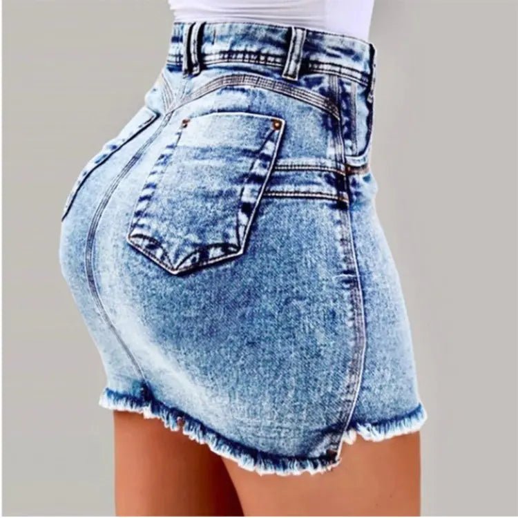 Jaya Fray Denim Skirt - Musttbuy