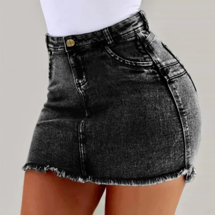 Jaya Fray Denim Skirt - Musttbuy