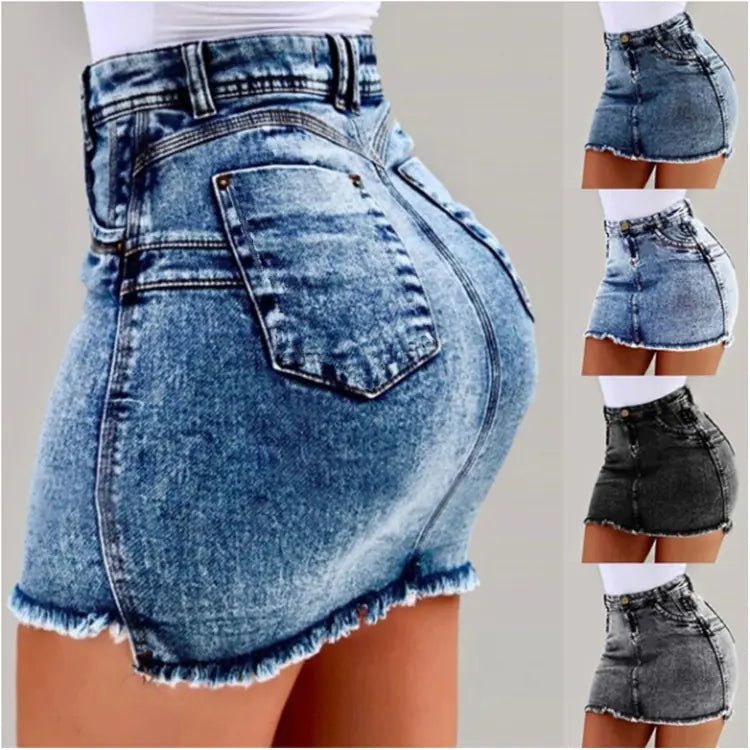Jaya Fray Denim Skirt - Musttbuy
