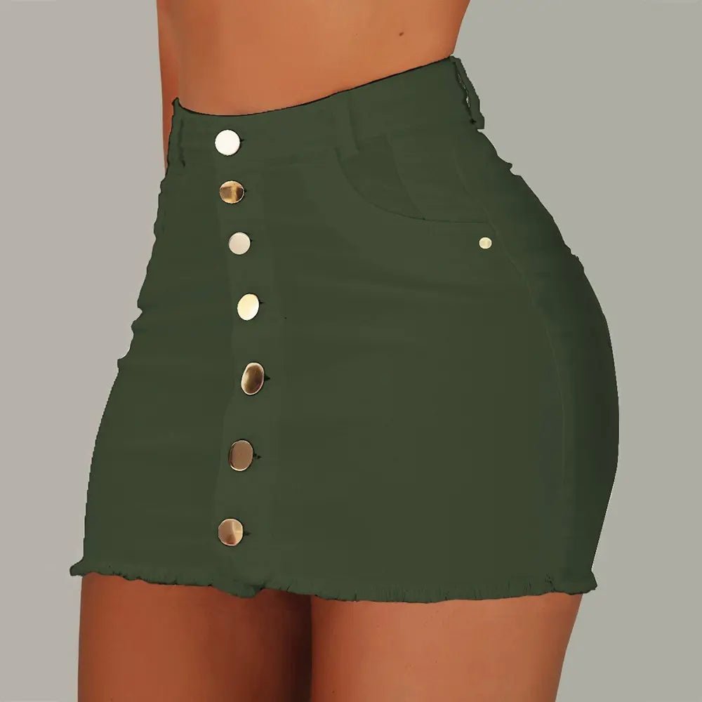 Lana Button - Up Denim Skirt - Musttbuy