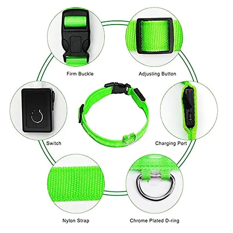 LED Glowing Adjustable Pet Collar - Musttbuy