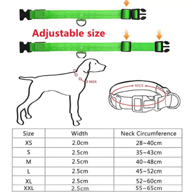 LED Glowing Adjustable Pet Collar - Musttbuy